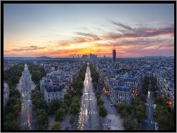Zachód Słońca, Miasta, Panorama, Paryż, Ulice